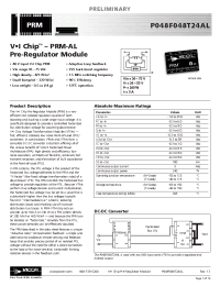 Datasheet V048F015T100 manufacturer Vicor